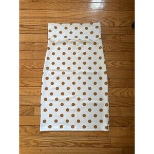 Women's pencil skirt mini straight polka dot white gold party spring casual NEW